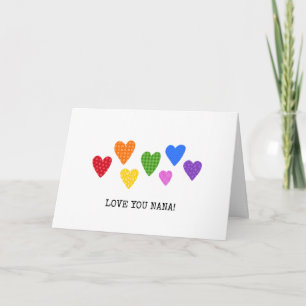 Liebe Nana Regenbogen-Herzen Frohen Valentinstag Feiertagskarte