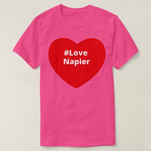 Liebe Napier Hashtag Herz T-Shirt (Design vorne)
