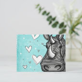 Liebe Nashorn Postkarte (Stehend Vorderseite)