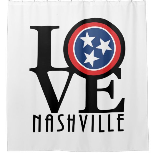 LIEBE Nashville (schwarzer Text) Duschvorhang (Vorderseite)