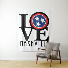 LIEBE Nashville (schwarzer Text) Wandteppich