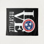 LIEBE Nashville (weißer Text) Wandteppich (Vorderseite (Horizontal))