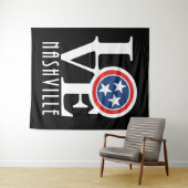 LIEBE Nashville (weißer Text) Wandteppich (Beispiel (Horizontal))