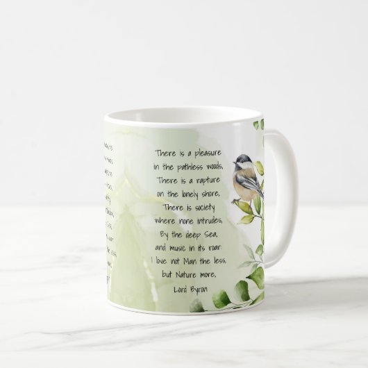 Liebe Natur Inspiration Zitat Lord Byron Kaffeetasse (VorderseiteRechts)