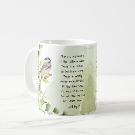 Liebe Natur Inspiration Zitat Lord Byron Kaffeetasse (Vorderseite Links)