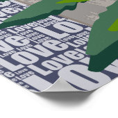 Liebe Natur Stilvolle Blue & Green Fern Blätter Poster (Ecke)