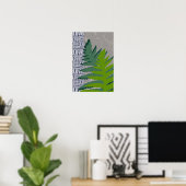 Liebe Natur Stilvolle Blue & Green Fern Blätter Poster (Heimbüro)