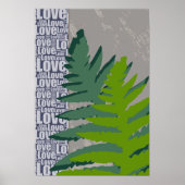 Liebe Natur Stilvolle Blue & Green Fern Blätter Poster (Vorne)