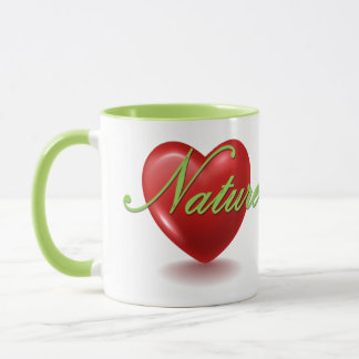 Liebe Natur weiß und grüner Becher Tasse