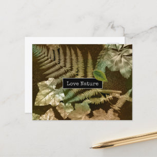 Liebe Nature Ferny Leaf Print Feiertagspostkarte