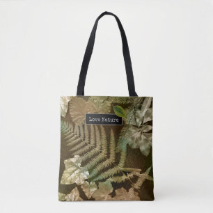 Liebe Nature Ferny Leaf Print Tasche