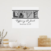 Liebe:Nature Wedding Poster mit Namen und Datum (Küche)