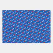 LIEBE Navy Blue Green Lila Geschenkpapier Set (Vorderseite)