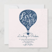 Liebe Navy Blue Wedding Square Einladung (Vorderseite)