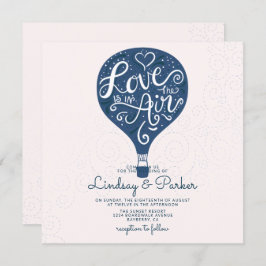 Liebe Navy Blue Wedding Square Einladung