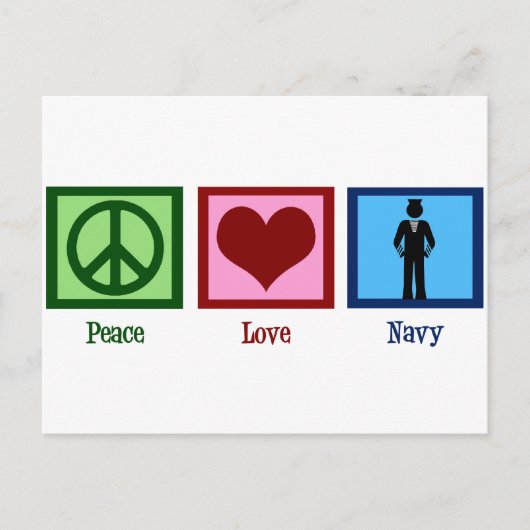 Liebe Navy Postkarte (Vorderseite)