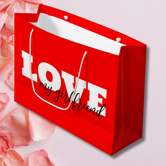Liebe Neon Red Valentine Große Geschenktüte
