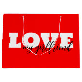 Liebe Neon Red Valentine Große Geschenktüte (Vorderseite)