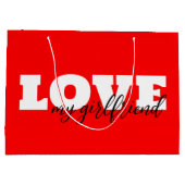 Liebe Neon Red Valentine Große Geschenktüte (Rückseite)