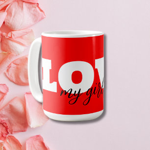 Liebe Neon Red Valentine Kaffeetasse