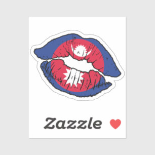 Liebe Nepal Lipstick Aufkleber