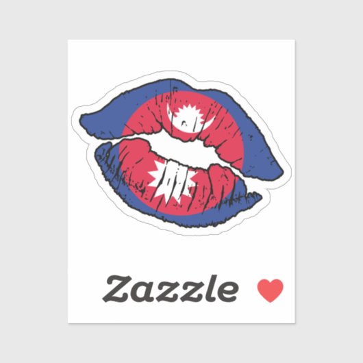 Liebe Nepal Lipstick Aufkleber (Blatt)