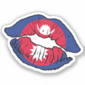 Liebe Nepal Lipstick Aufkleber (Vorderseite)