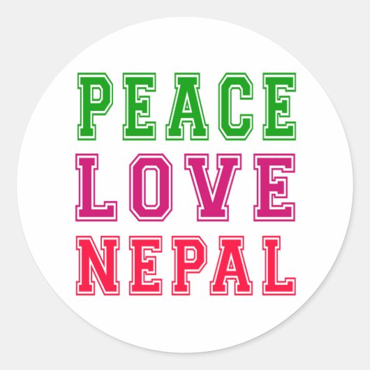 Liebe Nepal Runder Aufkleber (Vorderseite)