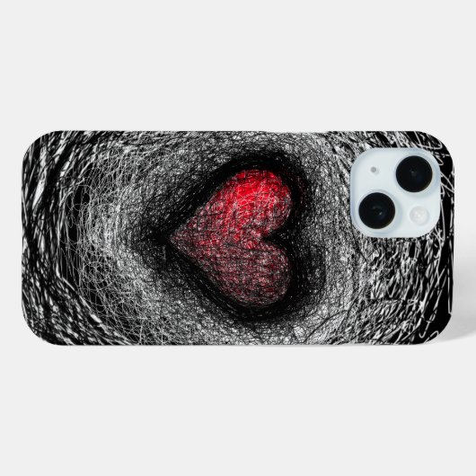 Liebe Nest Heart Scratch iPhone Case (Rückseite (Horizontal))