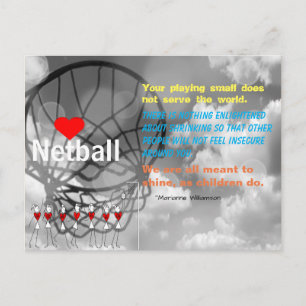 Liebe Netball-Design und inspirierendes Zitat Postkarte