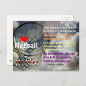 Liebe Netball Thema und Inspiration Zitat Postkarte (Vorne/Hinten)