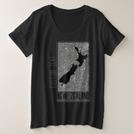 LIEBE NEU ZEALAND LAND DUNKELGRAU-SAND-STRAND GROßE GRÖßE T-Shirt