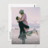 Liebe Neue Datums-Script-Foto Hochzeit verschoben Postkarte (Vorne/Hinten)