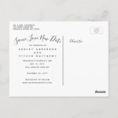 Liebe Neue Datums-Script-Foto Hochzeit verschoben Postkarte (Rückseite)