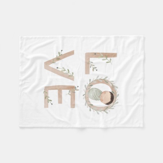 Liebe | Neues Baby Fleecedecke (Vorderseite (Horizontal))