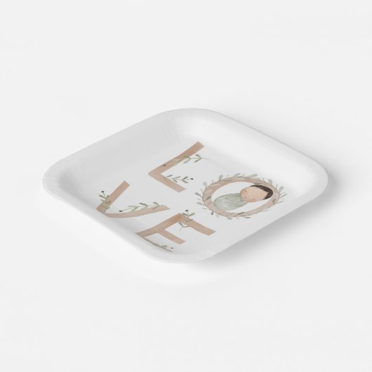 Liebe | Neues Baby Pappteller (Gewinkelt)