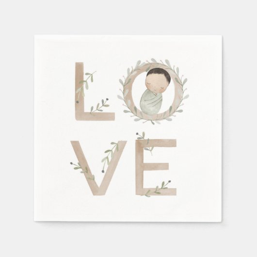 Liebe | Neues Baby Serviette (Vorderseite)