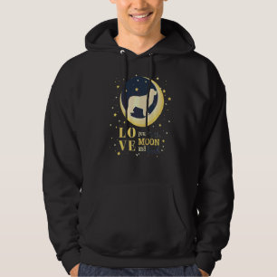 Liebe Neufundland Hund zum Mond Hoodie