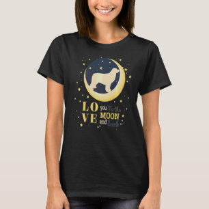 Liebe Neufundland Hund zum Mond T-Shirt