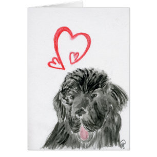 Liebe-Neufundland-Hundewatercolor