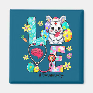 Liebe Neuro Krankenschwester Leben Hase Stethoskop Magnet
