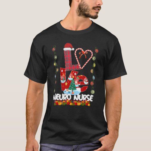 Liebe Neuro Nurse Weihnachtsmannmütze Candy Xmas P T-Shirt (Vorderseite)