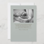 Liebe neutrales Herz Foto Geburtsankündigung Einladung (Rückseite)