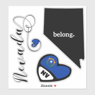 Liebe Nevada, 3 Designs, Stickers Die schneiden Aufkleber