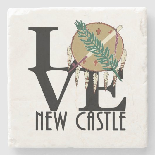 LIEBE New Castle Oklahoma Steinuntersetzer (Vorderseite)