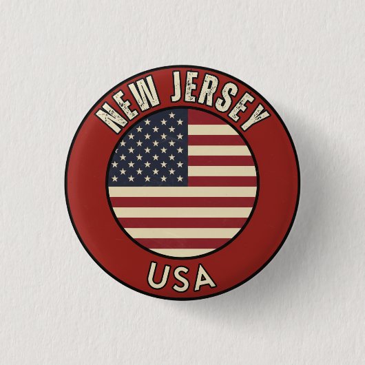 Liebe New Jersey - Süßes NJ-Staatsandenken Button (Vorderseite)