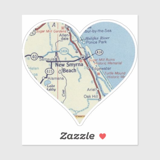 Liebe New Smyrna Beach Vintage Karte Aufkleber (Blatt)