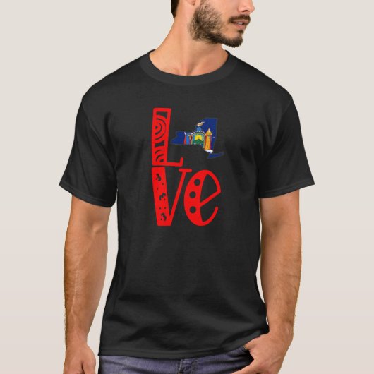 Liebe New York in Blockbriefen T-Shirt (Vorderseite)