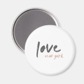 Liebe New York | NYC USA Modern Wanderlust Pink Magnet (Vorderseite/Rückseite)