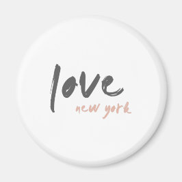 Liebe New York | NYC USA Modern Wanderlust Pink Magnet